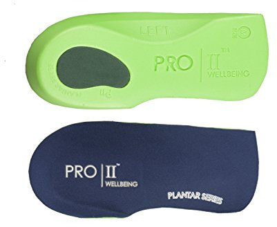 PRO 11 WELLBEING Slim fit Arch Support Orthotic Insoles for The Treatment of Plantar Fasciitis (7/8.5 UK, Green)