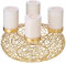 EDZARD Adventskranz Milano, Edelstahl, Gold-Optik, Durchmesser 34 cm, für Stumpenkerzen ø 8 cm