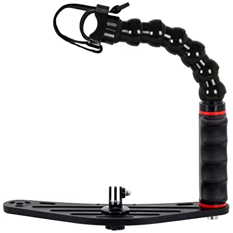 Unterwasser Tray Schiene 260 x 65 x h 4 mm für Action-Kameras mit Handgriff mit Flexarm und Adapter Unterstützung Taschenlampen Art.No.ST201.10