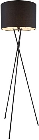 GLOBO Stand Lampe Arbeits Zimmer Lese Stativ Strahler Steh Leuchte Stoff Schirm schwarz 24686