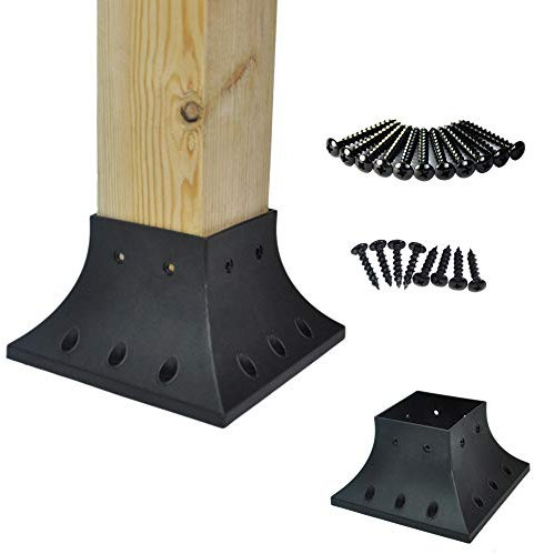Myard PNP114040 - Copertura per pannello esterno con viti, per portico, corrimano, supporto per ringhiera, ancoraggio (4 x 4), colore: nero