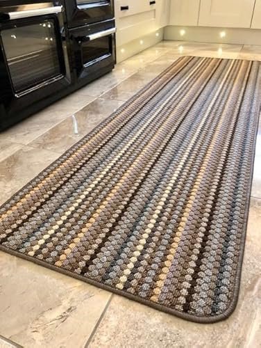 RUGS SUPERSTORE NEW BEIGE COLOUR MODERN WASHABLE NON SLIP KITCHEN UTILITY HALL LONG RUNNER DOOR MAT RUG (5 (66x120cm)