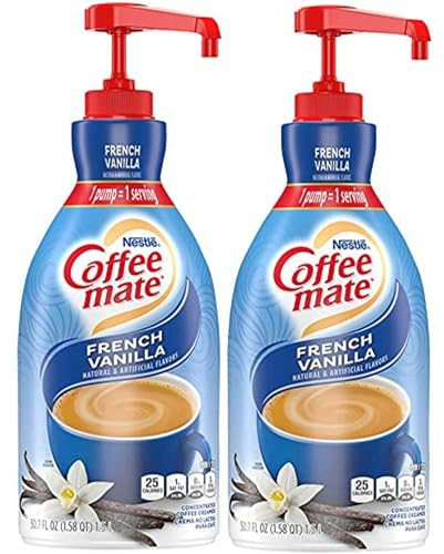 NESTLE COFFEE-MATE Coffee Creamer, French Vanilla, 1.5L liquid pump bottle, Pack of 2
