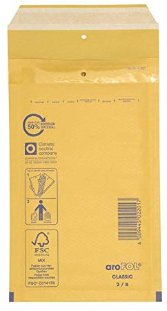 200 braune Luftpolsterversandtaschen 2 / B 120 x 215 mm, Luftpolstertaschen Versandtaschen Umschläge von AroFol