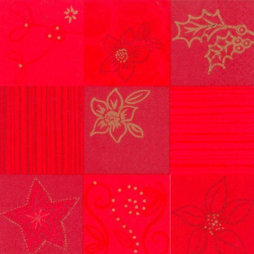 Servietten, 3-lagig 1/4-Falz 33 cm x 33 cm Holly Menge: 200 St