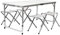 AMANKA Alu Campingtisch 120x60cm - Klapptisch Set mit 4 Stühlen - 3-Fach höhenverstellbarer Falttisch Grau