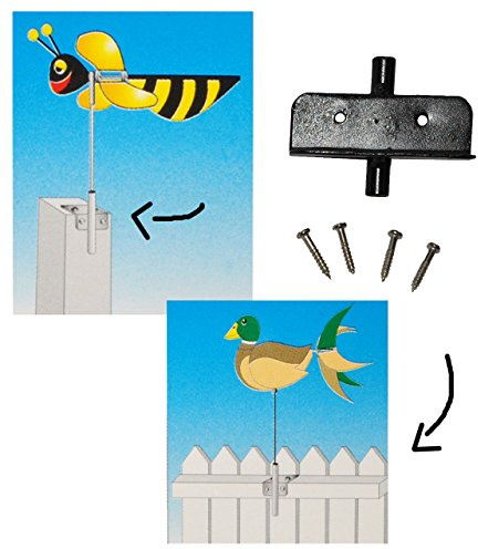 alles-meine.de GmbH universal Halterung - für Windspiel & Windrad - Windräder - Wetterfest für Außen - Gartendeko Windspielhalter - Geländerhalterung z.B. für Geländer - Wandhalt..