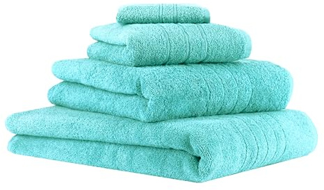 Betz 4-TLG. Handtuch-Set Deluxe 100% Baumwolle 1 Badetuch 1 Duschtuch 1 Handtuch 1 Seiftuch Farbe türkis