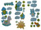 alles-meine.de GmbH 29 TLG. Set Wandtattoo/Fensterbilder selbstklebend Baby blau Teddy Eisenbahn