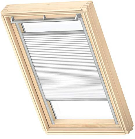 VELUX Original Wabenplissee, S06, Weiß, mit Grauer Führungsschiene