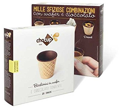 20 Chocup, Mini Bicchiere Tazzina Cialda al Cioccolato per Caffe, Cioccolata - 30ml