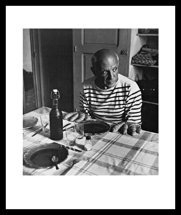 Robert Doisneau Les Pains de Picasso Poster Kunstdruck Bild im Alu Rahmen in schwarz 60x50cm