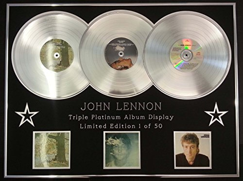 John Lennon, Dreifach-Platin-Album, Kunststoff, Ono-Band + Bild + die Kollektion/Echtheitszertifikat