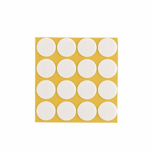 peha Filzgleiter 16 Stück selbstklebend Rund - 1,0mm, weiß, Ø20mm | Kratzschutz für Vasen & Deko-Gegenstände, selbstklebend