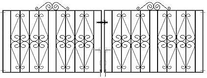 STIRLING Scroll Driveway Gates 2743mm (9ft) GAP x 914mm High Galvanised Wrought Iron Metal gate ST16ZP