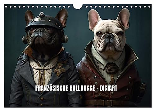 Französische Bulldogge KI Digiart (Wandkalender 2026 DIN A4 quer), CALVENDO Monatskalender: Digitale KI Frenchie Kunst, eine Reise durch die Zeit. (CALVENDO Kunst)