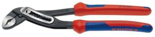 KNIPEX Alligator Wasserpumpenzange auf SB-Karte mit schlanken Mehrkomponenten-Hüllen schwarz atramentiert 250 mm, 88 02 250 SB