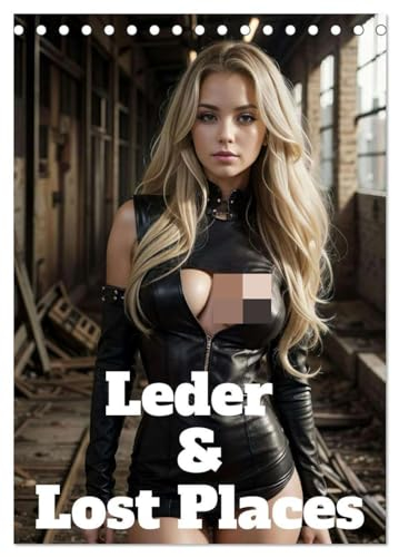 Leder und Lost Places (Tischkalender 2025 DIN A5 hoch), CALVENDO Monatskalender: Erotische Frauen in verlassenen Industriegebäuden (CALVENDO Erotik)