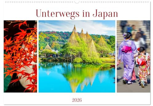 Unterwegs in Japan (Wandkalender 2026 DIN A2 quer), CALVENDO Monatskalender: Fotoreise durch die größte Insel Japans - Honshu. (CALVENDO Orte)