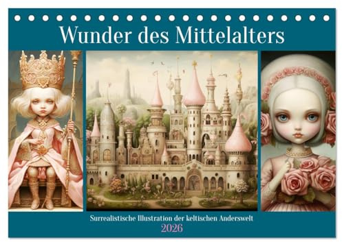 Wunder des Mittelalters. Surrealistische Illustration der keltischen Anderswelt (Tischkalender 2026 DIN A5 quer), CALVENDO Monatskalender: Die ... in tollen Illustrationen (CALVENDO Kunst)