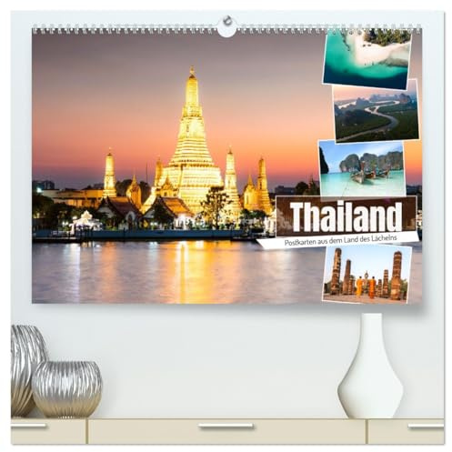 Thailand - Postkarten aus dem Land des Lächelns (hochwertiger Premium Wandkalender 2026 DIN A2 quer), Kunstdruck in Hochglanz: Erstaunliche Kultur, Landschaften und Städte (CALVENDO Orte)