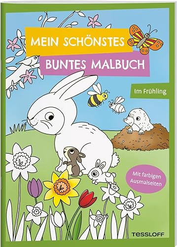 Mein schönstes buntes Malbuch. Im Frühling: Mit farbigen Ausmalseiten. Ab 5 Jahren (Malbücher und -blöcke)