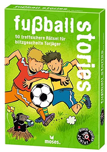 black stories Junior - fußball stories | 50 treffsichere Rätsel für blitzgescheite Torjäger | Das Rätsel Kartenspiel für Kinder ab 8 Jahren
