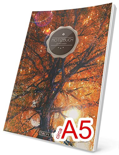 TULPE Punktraster Notizbuch: Ca. A5 „C056 Herbstlaub“ (Vintage Softcover, Register, Punktkariertes Papier - Bullet Journal, Notizheft, Skizzenbuch, Tagebuch, Gepunktete Seiten, Dot Grid Notebook)