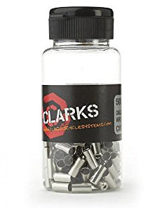 Clarks Cycle Systems Chrome Steel Gear Cable Outer Ferrules, Silver, Pack of 100