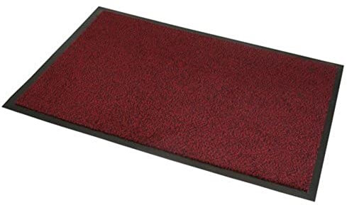 JVL Red Black Heavy Duty Barrier Door Floor Mat, 80 x 120 cm
