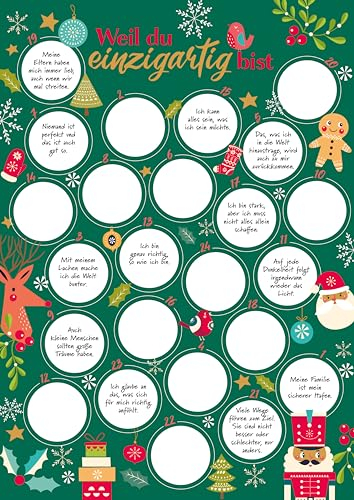 Weil du einzigartig bist – Der Rubbel-Adventskalender für Mädchen: 24 Mutmachsprüche zum Freirubbeln. Tolles Geschenk für Tochter und Nichte. Für mehr Mut und Selbstbewusstsein. Ab 10