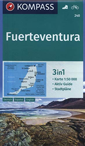 KOMPASS Wanderkarte Fuerteventura: 3in1 Wanderkarte 1:50000 mit Aktiv Guide und Stadtplänen. Fahrradfahren. (KOMPASS-Wanderkarten, Band 240)