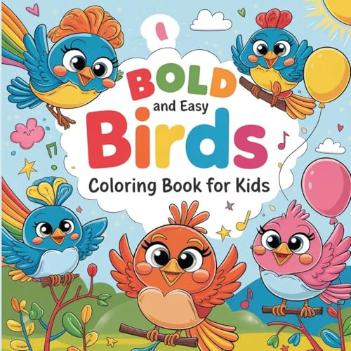 Birds Coloring Book for Kids: Activity Book for Kids with Birds, Coloring Book for Kids, Simple Coloring Books for Children Ages 4-8