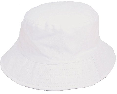 The Hat Company Mens White 100% Cotton Bucket/Bush Sun Hat A146 (Medium 58cm)