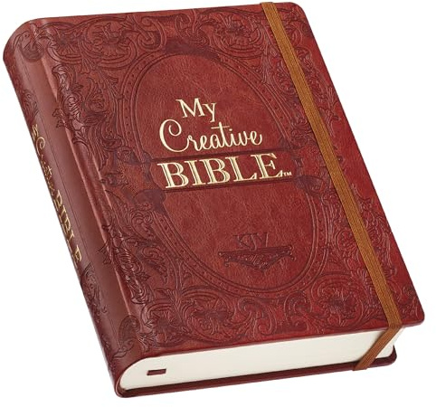 KJV Holy Bible, My Creative Bible, Faux Leather Hardcover - Ribbon Marker, King James Version, Toffee Brown W/Elastic Closure