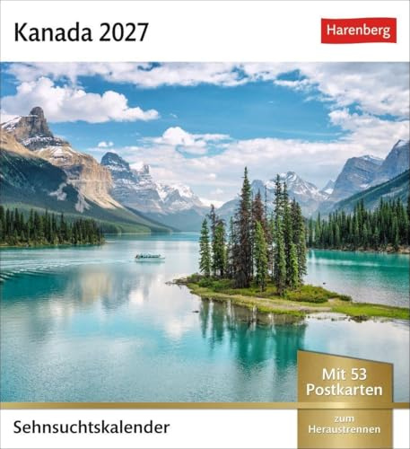 Kanada Sehnsuchtskalender 2027 - Wochenkalender mit 53 Postkarten: Fernweh in einem Foto-Kalender zum Aufstellen. Die schönsten Landschaften Kanadas ... in einem Tischkalender. Auch zum Aufhängen