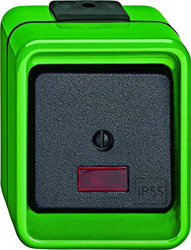 Merten 375977 Rocker Switch, 1-Pole, Green, Agrar