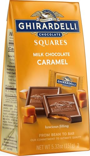 GHIRARDELLI Milk Chocolate Squares with Caramel Filling, 5.32 OZ Bag