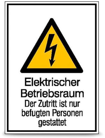 Betriebsausstattung24 Warn-Kombischild Elektrischer Betriebsraum… - Hart-PVC - 21,0 x 29,7 cm - Text und Symbol Schild W012