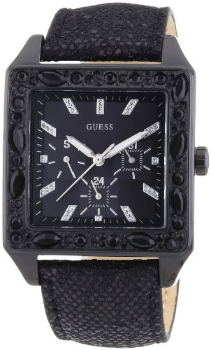 Guess Damen-Armbanduhr GLITZED Ice Analog Quarz Leder W0049L2