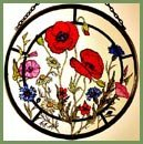 Celtic Glass Designs Dekorativer handbemalter Sonnenfänger, Glasmalerei, Motiv Kornfeld