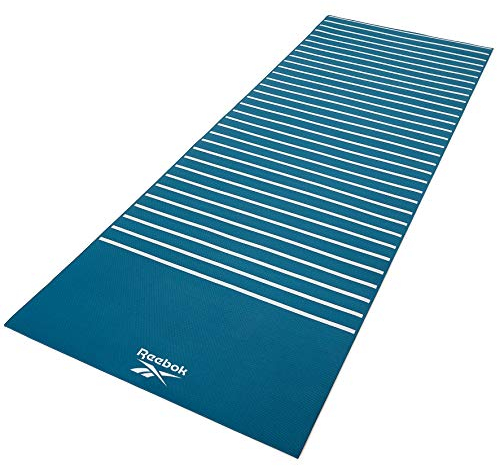 Reebok Yoga Matten Double Sided 4mm Yoga Mat - Stripes - Green, dunkelgrün, Einheitsgröße, RAYG-11030GN