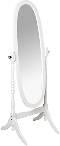 Ore International Miroir sur Pied, Bois, Blanc, 151,1 cm