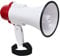 McGrey MP-100RS Megaphon (Sprachrohr, 10 Watt RMS/30 Watt MAX, bis zu 500m Reichweite, Aufnahme/Wiedergabe-Funktion, Sirene, batteriebetrieben) weiß/rot