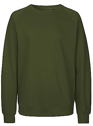 Spirit of Isis Neutral Sweatshirt, 100% Bio-Baumwolle. Fairtrade, Oeko-Tex und Ecolabel Zertifiziert, Textilfarbe: Oliv, Gr.: L