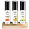 Saunaaufguss Duft Set mit Holz Aufsteller - 100% ätherische Öle – Blutorange, Ingwer Mandarine, Citrus Minze – Premium Aufguss Konzentrat Geschenkset – Natürliches Aufgussmittel