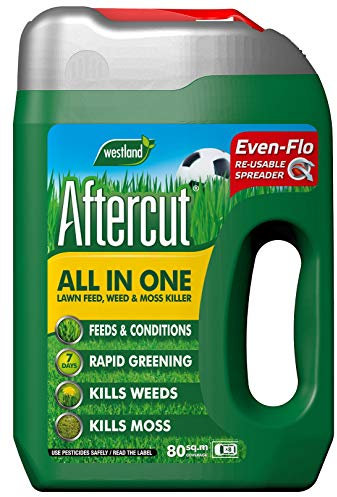Aftercut All In One Lawn Feed, Weed and Moss Killer Even-Flo Spreader, 80 m2, 2.8 kg