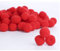 Pompons Pompon 10mm 50stk / 12mm 40stk / 15mm 35 stk / 20mm 25stk Bommel Nähen Tilda Basteln Borte Rot Rund für Schmuck Baumwolle (Rot 12mm 40 stk)