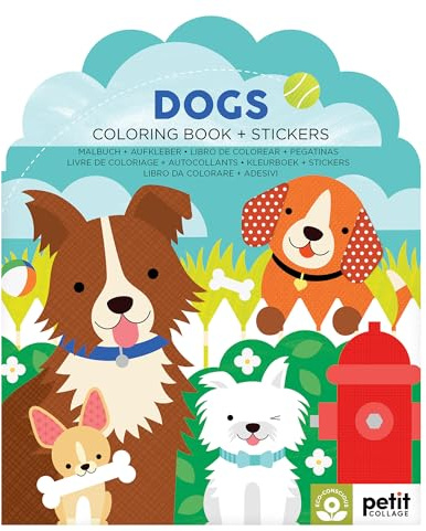Dogs Coloring Book + Stickers
