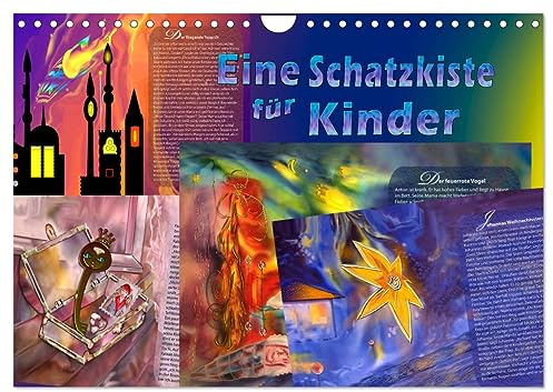 Eine Schatzkiste für Kinder (Wandkalender 2026 DIN A4 quer), CALVENDO Monatskalender: Ein Kalender mit zauberhaften, kunstvollen farbenprächtigen ... und sehnsuchtsvolle Welten. (CALVENDO Kunst)